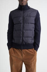 Moncler Quilted Down & Virgin Wool Cardigan