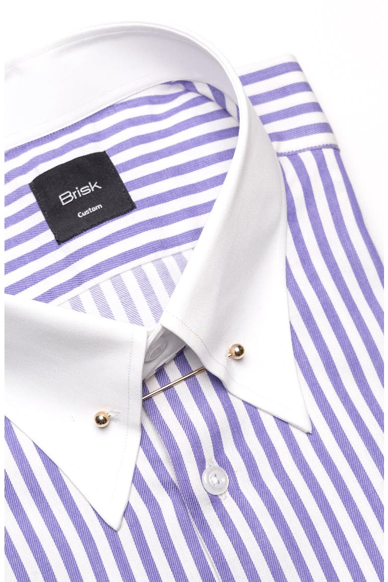 Bengal Twill Stripes Pima Cotton Shirt, Alternate, color, White Club Collar