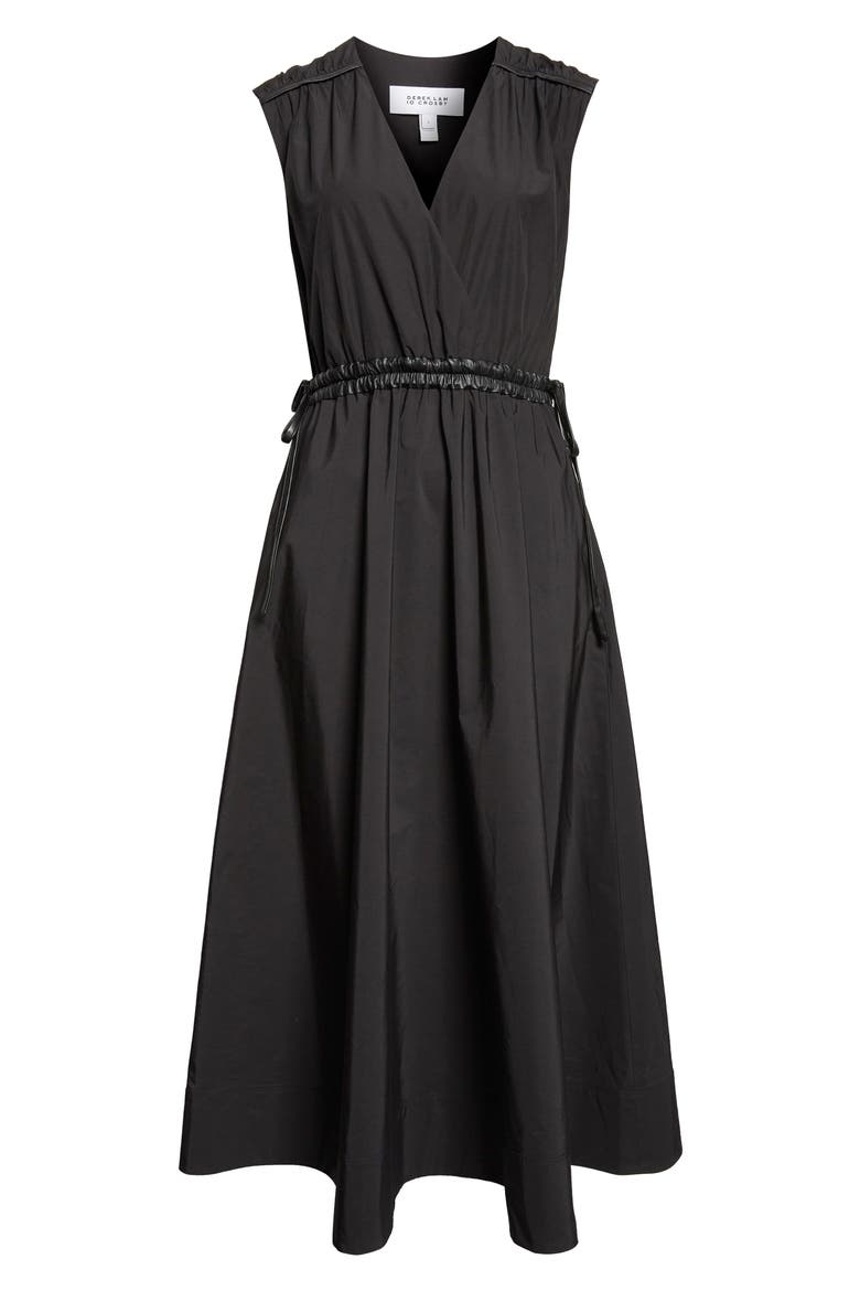 Eros Sleeveless Midi Dress, Alternate, color, BLACK