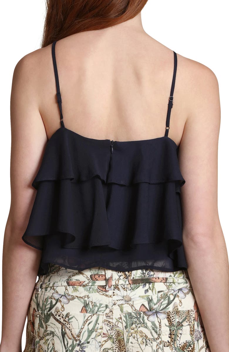 Avec Les Filles Rosette Ruffle Neck Halter Top, Alternate, color, Deep Navy