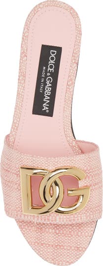 DG Logo Raffia Slide Sandal