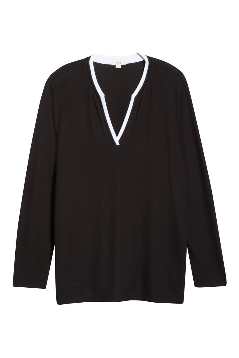 Double Layer Long Sleeve Jersey Top, Alternate, color, BLACK ONYX