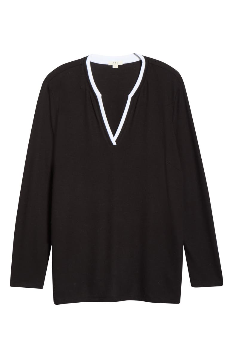NZT by NIC+ZOE Double Layer Long Sleeve Jersey Top, Alternate, color, Black Onyx