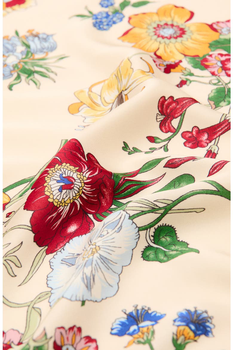 Floral Print Scarf, Alternate, color, BEIGE