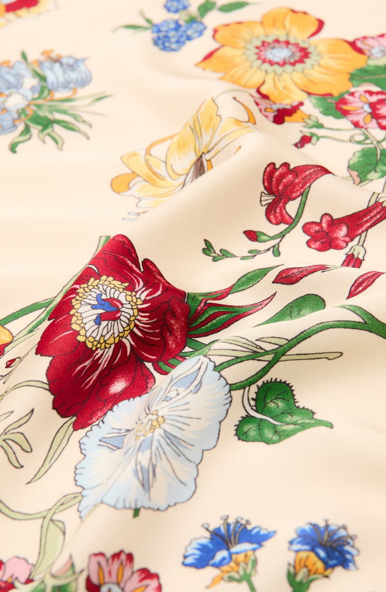 MANGO Floral Print Scarf, Alternate, color, Beige