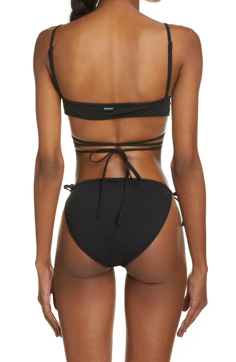 Balenciaga Wrap Two-Piece Swimsuit, Alternate, color, 
