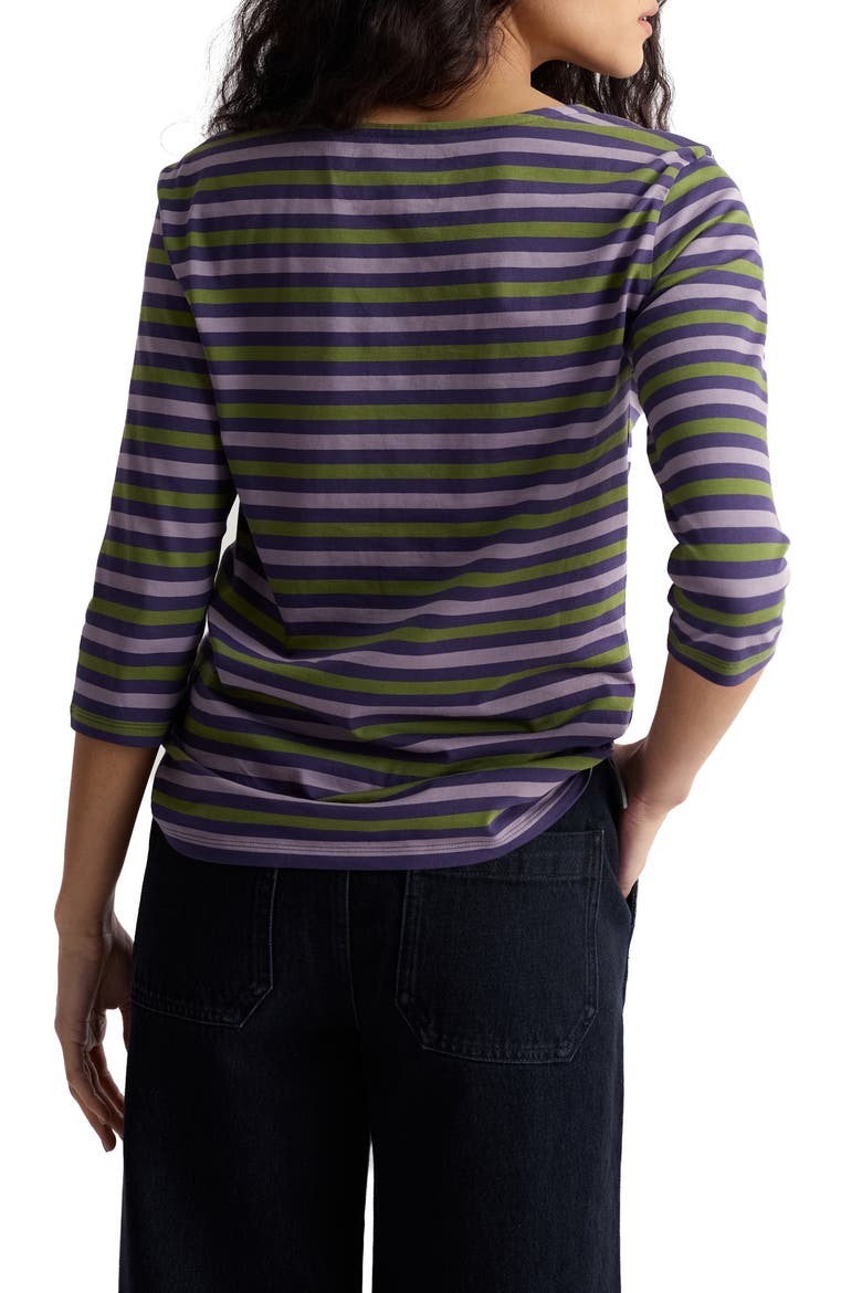 Sailor Stripe Organic Cotton Top, Alternate, color, DUET MINI CORNISH DARK VIOLET