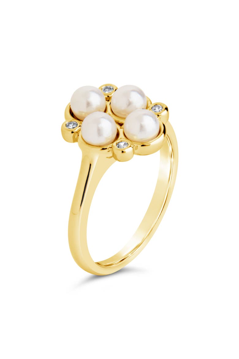 Cosetta Imitation Pearl & CZ Ring, Alternate, color, GOLD