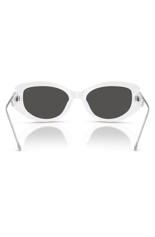 Diesel ® Geck-d 54mm Oval Sunglasses In Shiny White/dark Grey