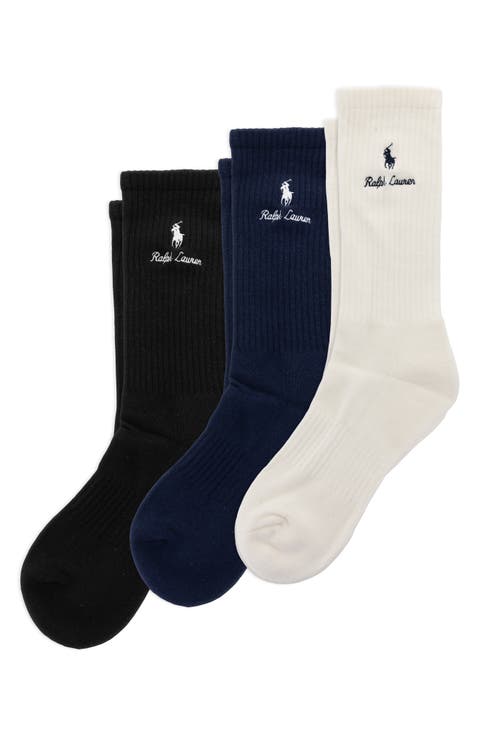 Assorted 3-Pack Double Logo Crew Socks