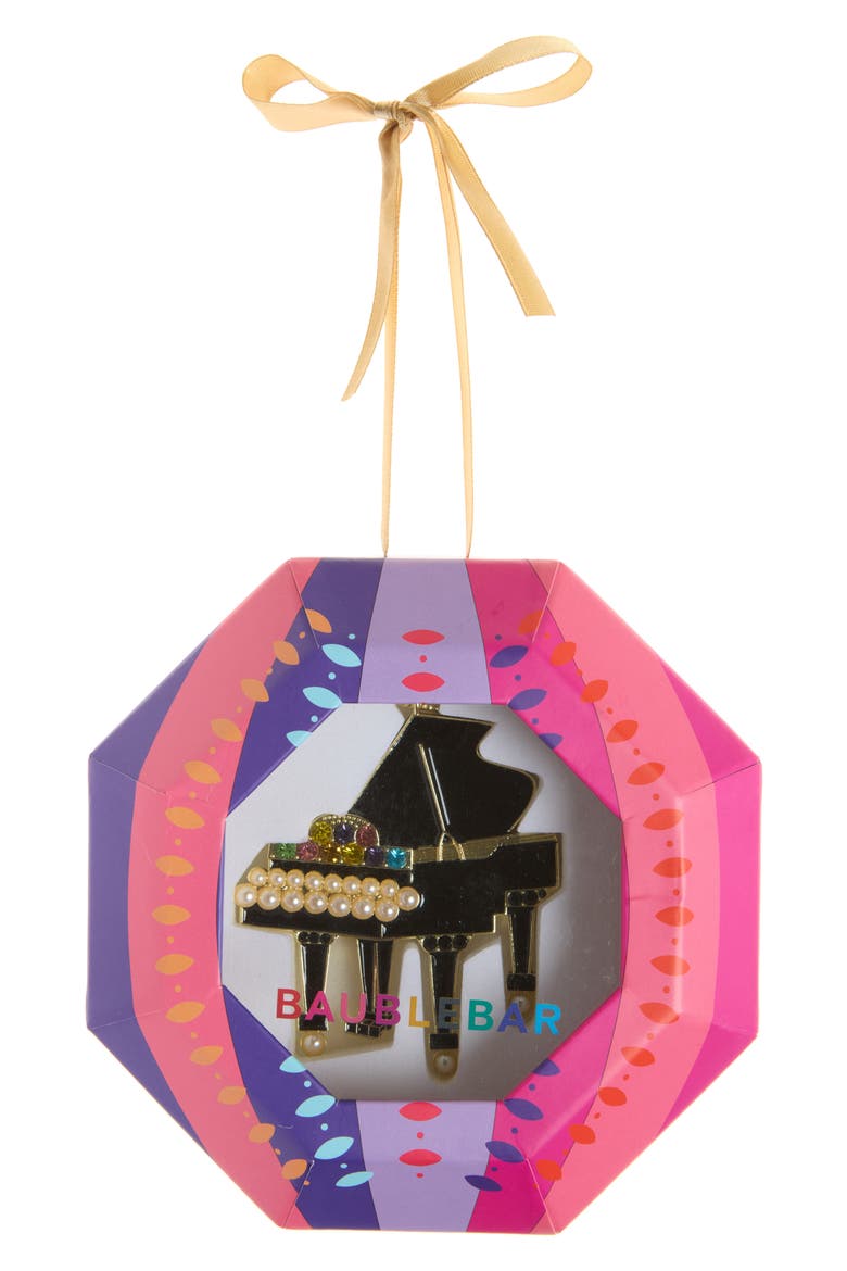 Note Worthy Piano Ornament, Alternate, color, BLACK MULTI