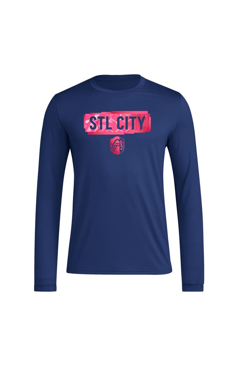 adidas Men's adidas Navy St. Louis City SC Local Pop AEROREADY Long Sleeve T-Shirt, Alternate, color, Navy