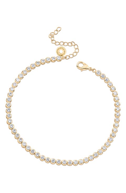 Bezel Round Cubic Zirconia Tennis Anklet