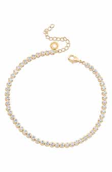 Bezel Round Cubic Zirconia Tennis Anklet