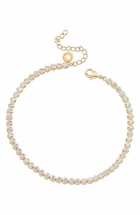 Bezel Round Cubic Zirconia Tennis Anklet