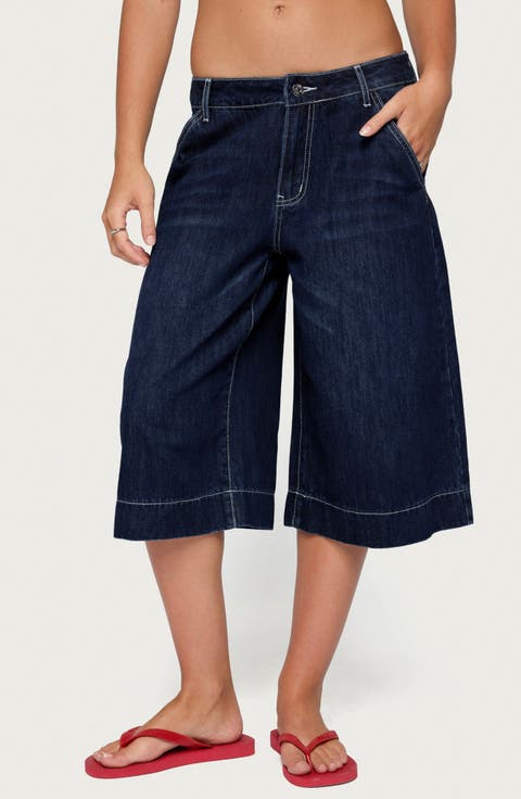 Letty Low Rise Denim Bermuda Shorts