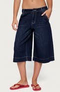 EDIKTED Letty Low Rise Denim Bermuda Shorts
