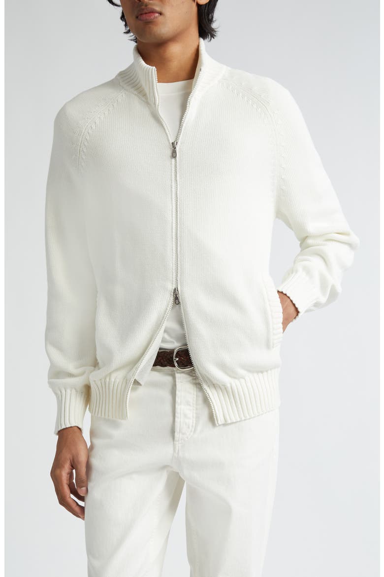 Cotton Zip Cardigan, Main, color, PANAMA
