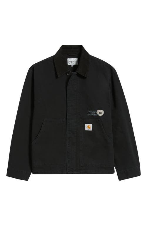 Carhartt Work In Progress Walter Cotton & Linen Canvas Chore Coat In Black