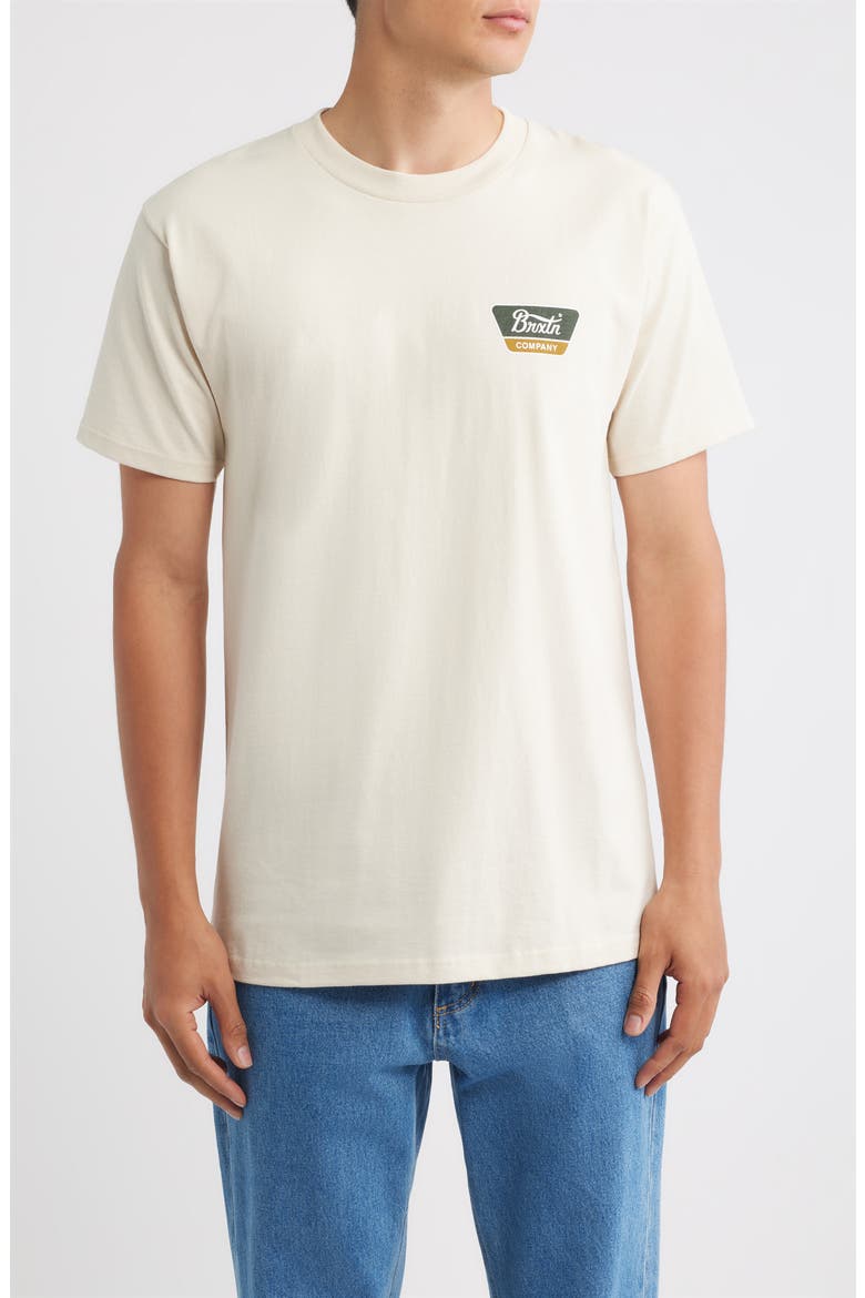 Linwood Logo Graphic T-Shirt, Main, color, CREAM/DARK GREEN/METAL BRONZE