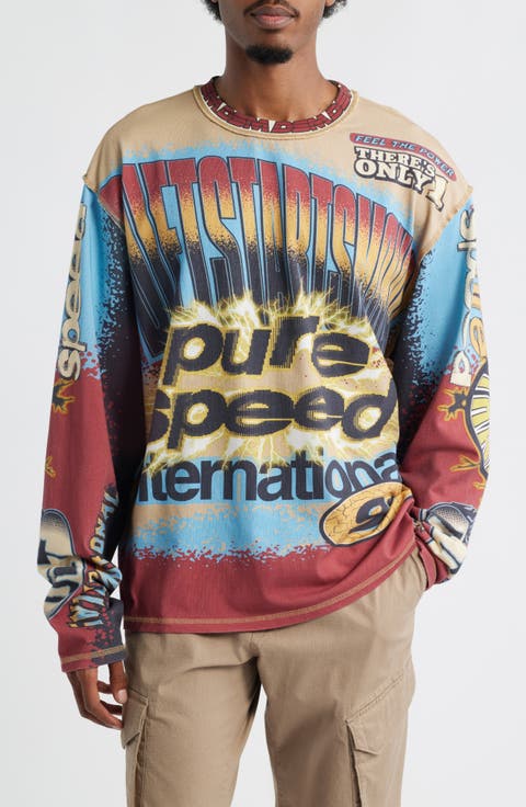 MX Racing Long Sleeve Cotton Graphic Print T-Shirt