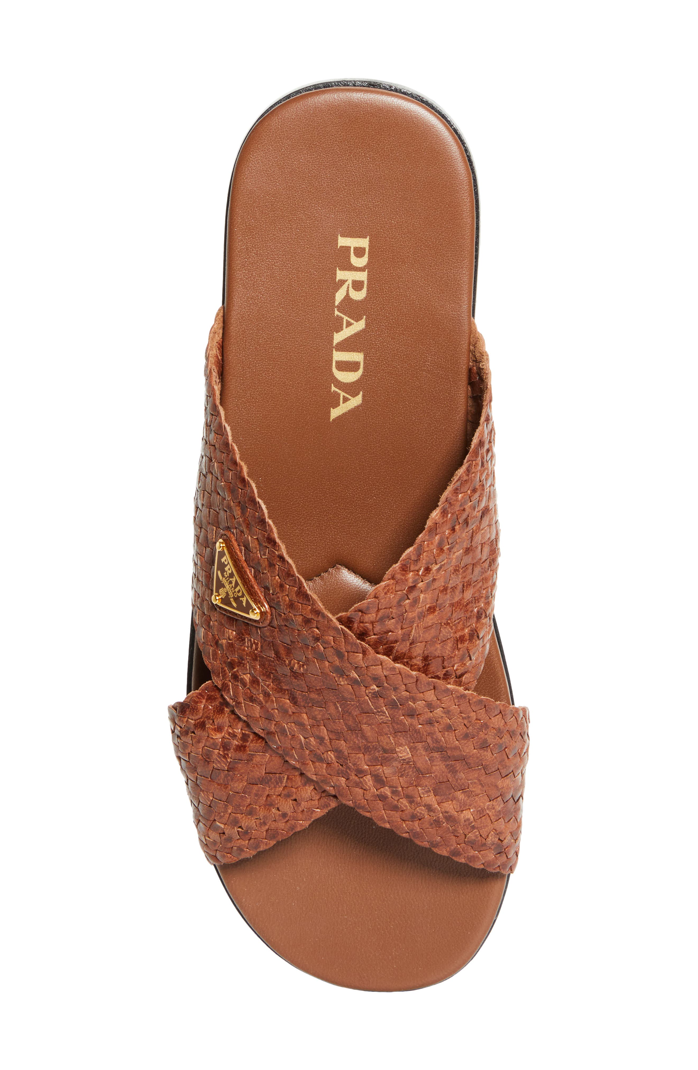 Woven Slide Sandal, Alternate, color, COGNAC
