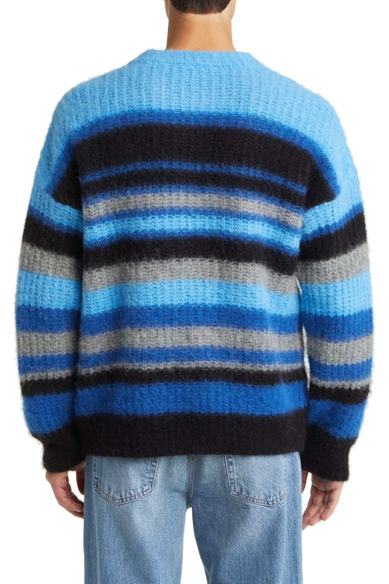 Stripe Alpaca Blend Crewneck Sweater, Alternate, color, SKY BLUE MULTI