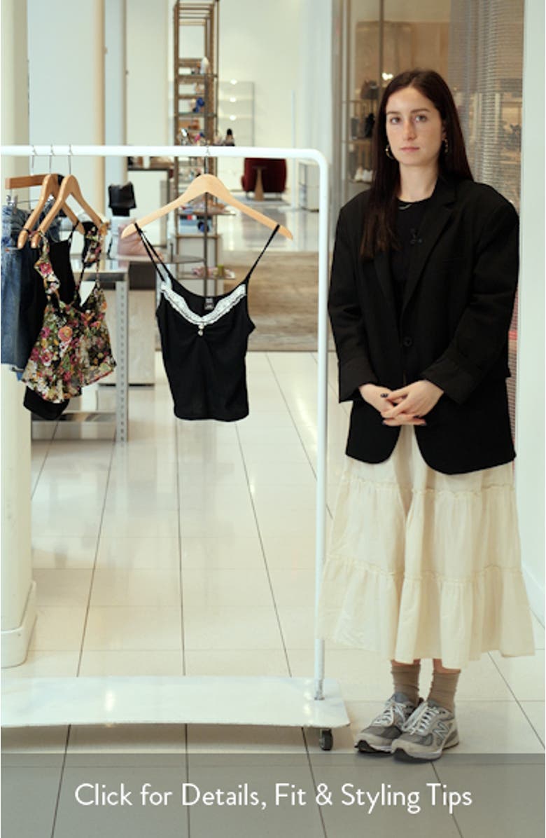 Diana Lace Trim Crop Rib Knit Camisole, sales video thumbnail