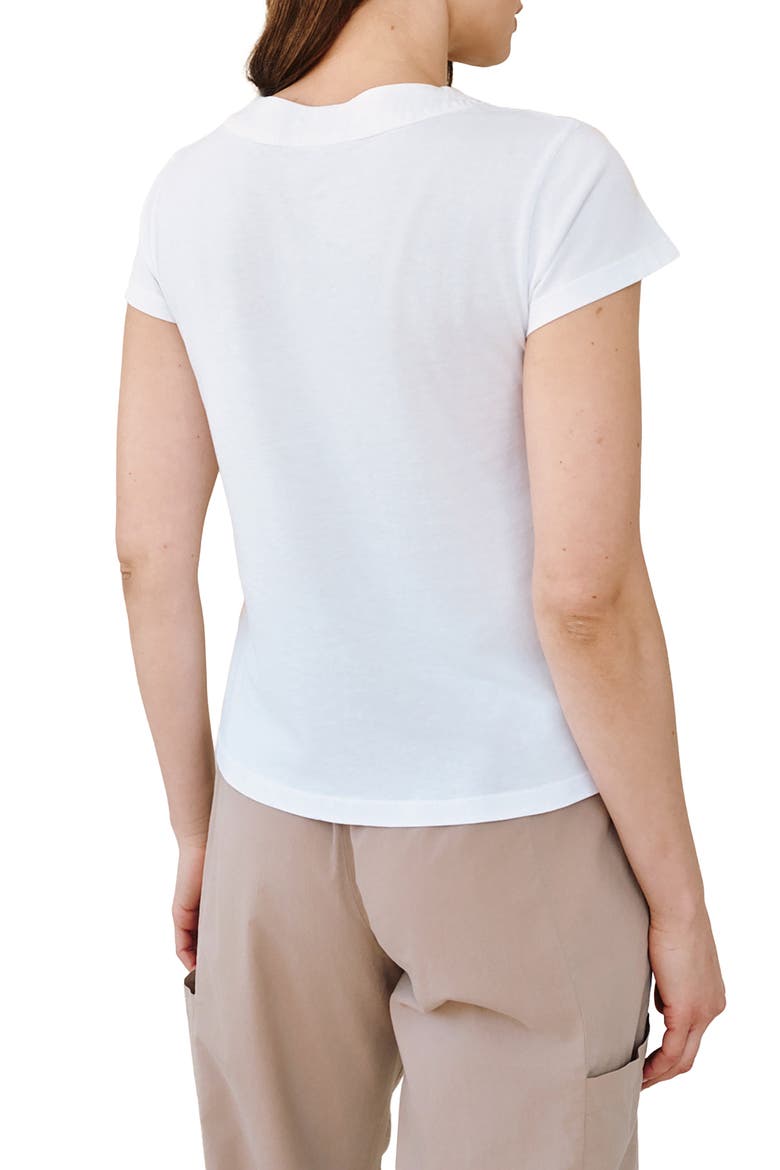 Mixed Media V-Neck T-Shirt, Alternate, color, WHITE