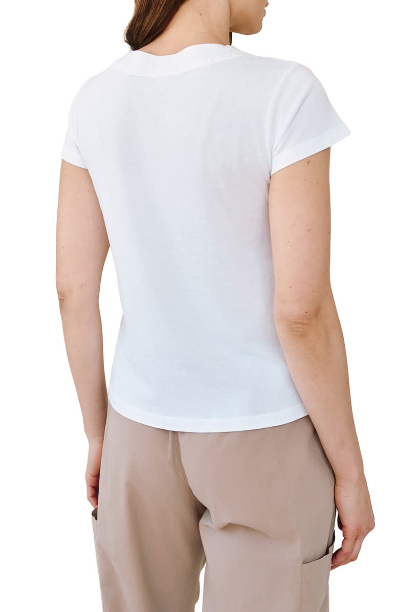 Bella Dahl Mixed Media V-Neck T-Shirt, Alternate, color, White