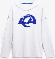 Nike Men's Nike Los Angeles Rams Fearsome White Sideline Lightweight Long Sleeve Hooded Dri-FIT T-Shirt