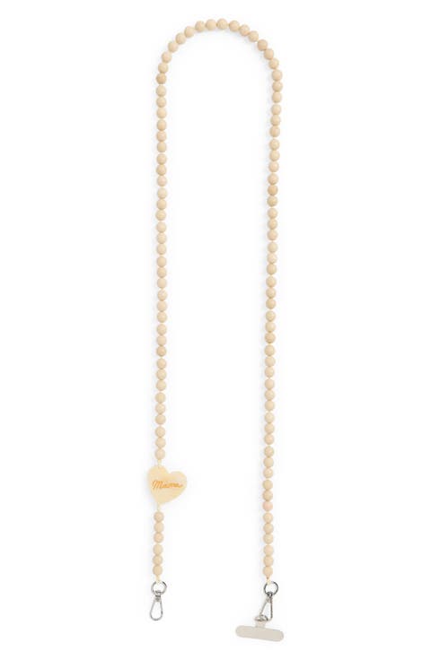 Mama Heart Beaded Crossbody Phone Strap