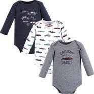 Hudson Baby Cotton Long-Sleeve Bodysuits 3-Pack