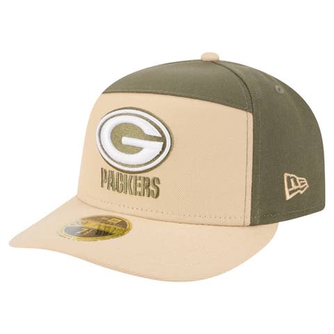 Men's New Era Light Beige/Olive Green Bay Packers Two-Tone Color Pack Split Panel 59FIFTY Fitted Hat