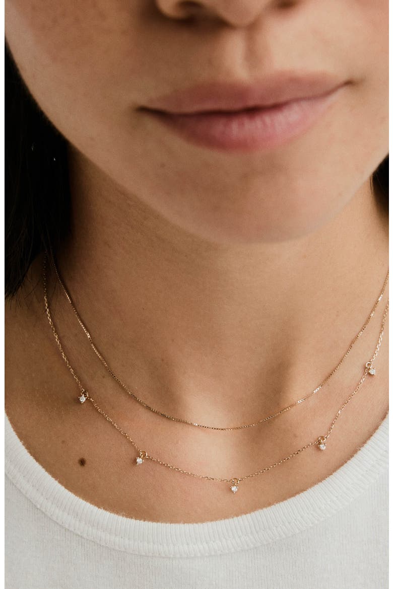 Multi Station Diamond Necklace, Alternate, color, Yellow Gold