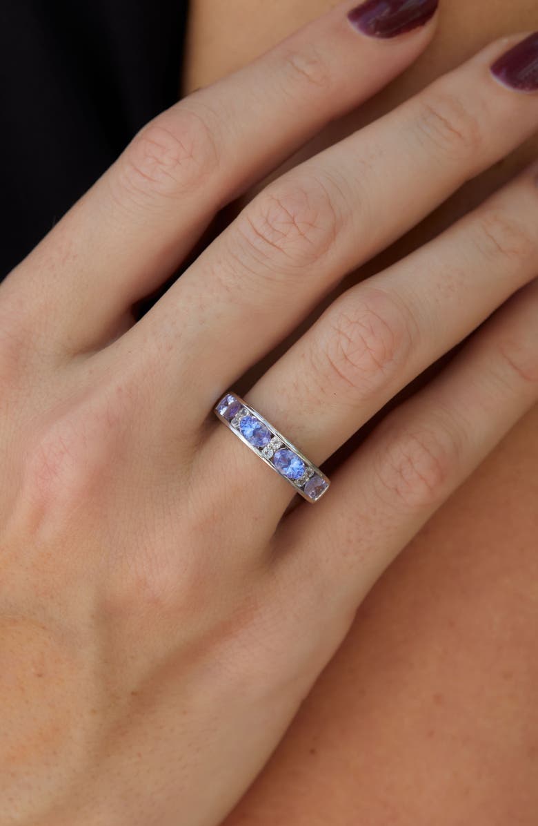SAVVY CIE JEWELS Sterling Silver Tanzanite Band Ring, Alternate, color, Purple