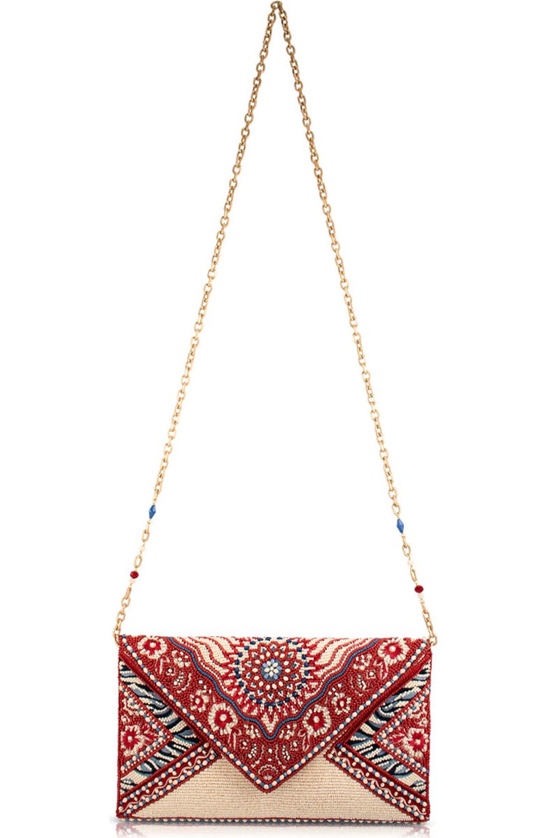 Mary Frances Accessories Tied & True Crossbody Handbag, Alternate, color, Red / White