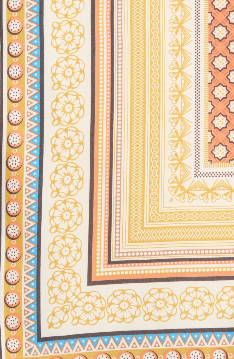 ELLIAN Border Print Satin Square Scarf, Alternate, color, 