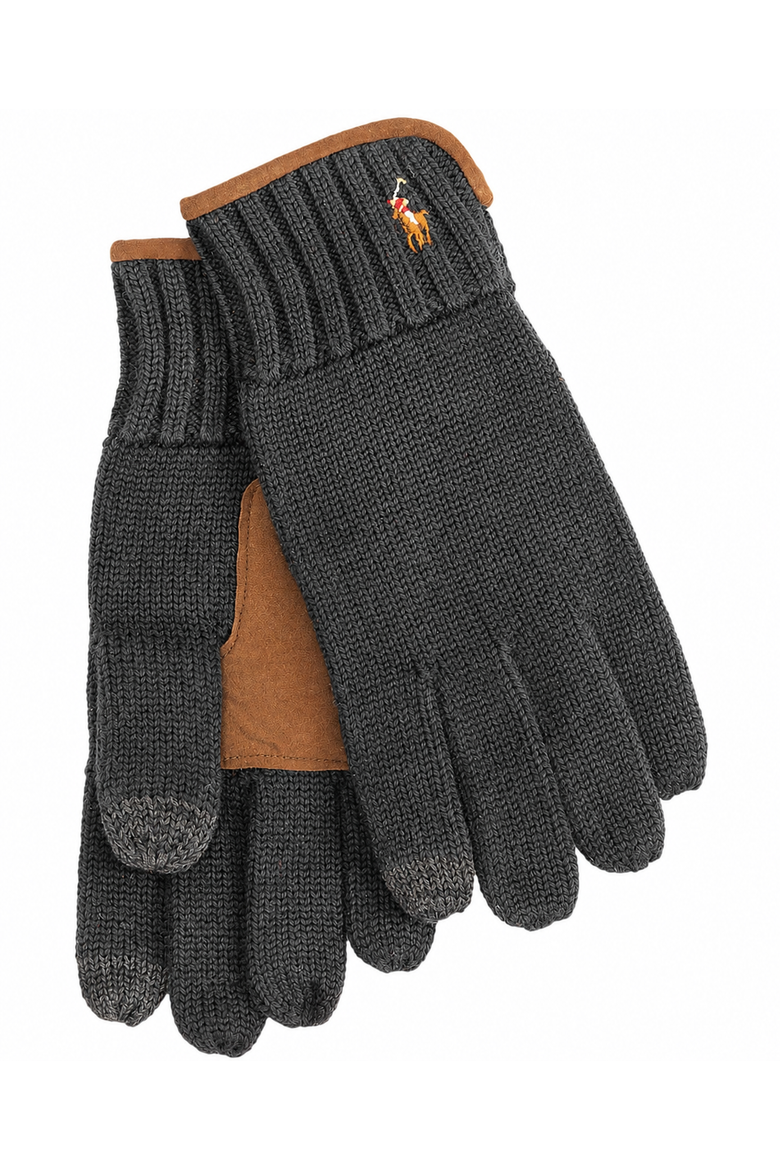 Suede Trim Touch Glove, Main, color, Barclay Grey Heather