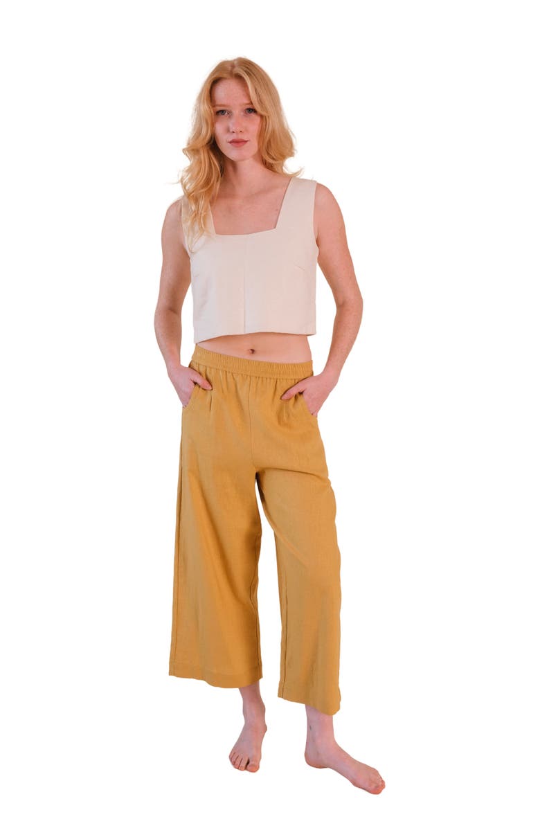 POPLINEN Nin Linen Pant, Main, color, Golden