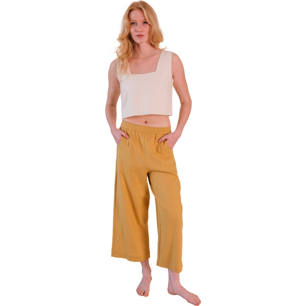 Poplinen Nin Linen Pant In Gold