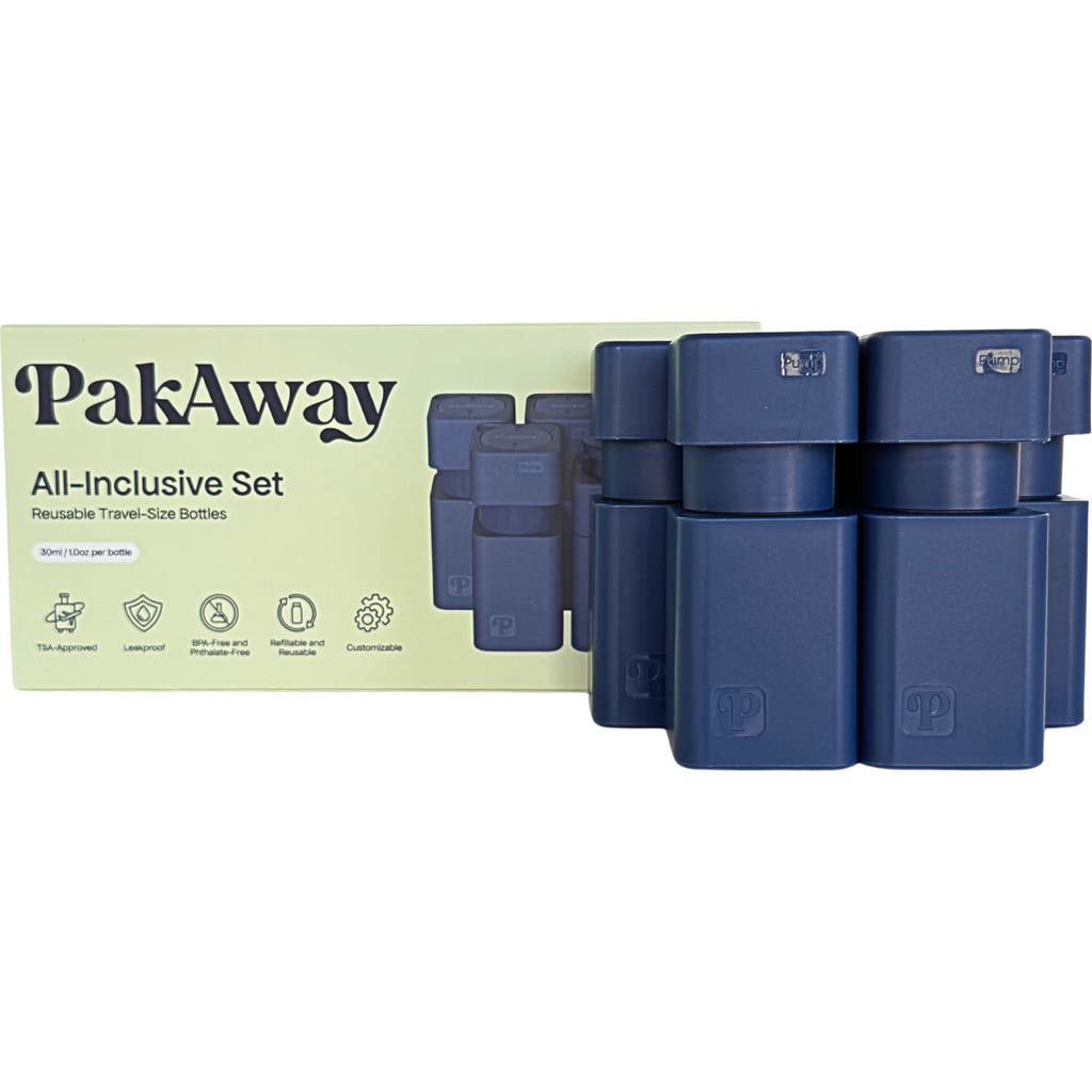 Pakaway All-inclusive Set Of 5 Travel-size Bottles In Blue