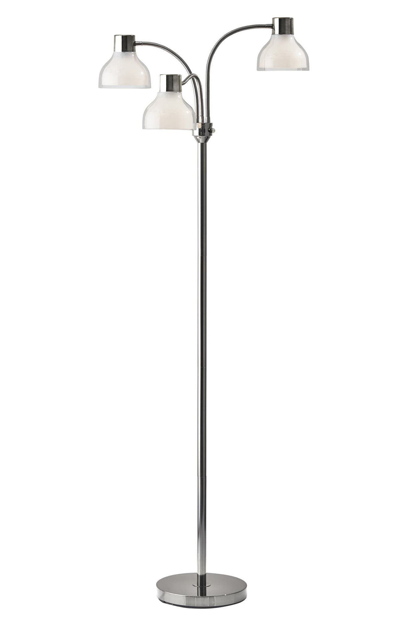 ADESSO LIGHTING Presley 3-Arm Floor Lamp in Polished Nickel 