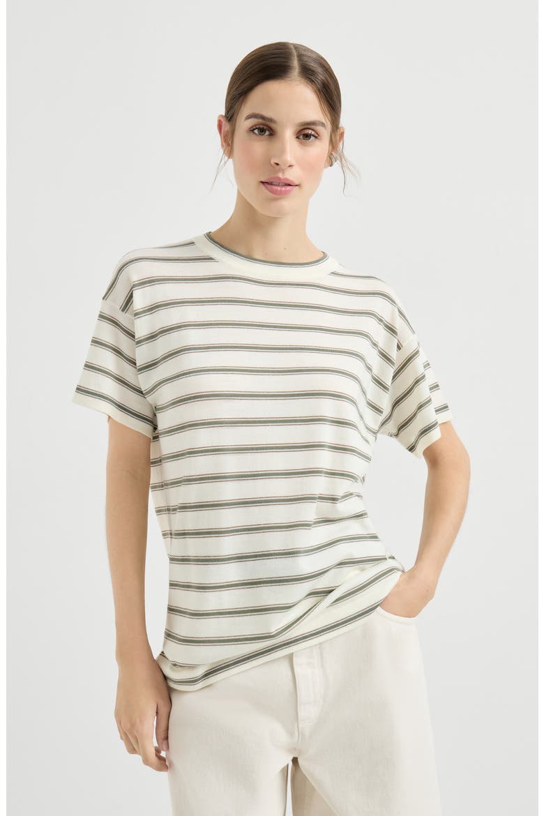 Sparkling stripe t-shirt, Main, color, Panama
