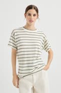 Brunello Cucinelli Sparkling stripe t-shirt