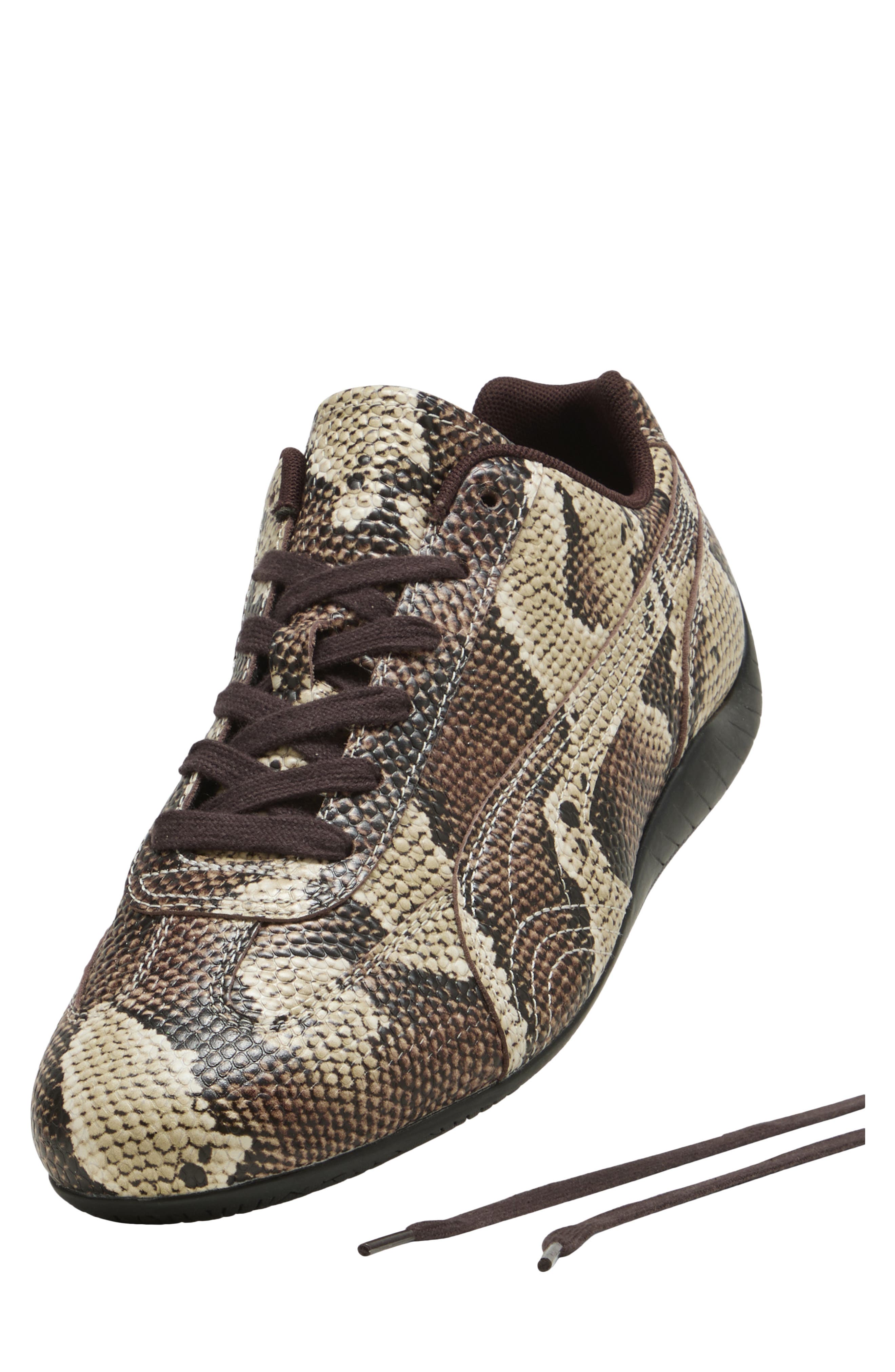 PUMA Speedcat Snake Sneaker, Alternate, color, Bitter Chocolate/ Almond