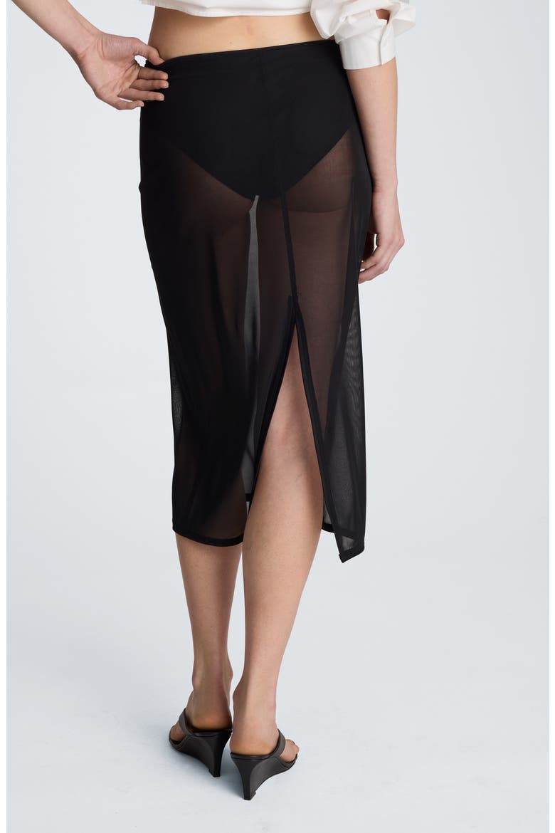 Mesh Midi Skirt, Alternate, color, BLACK
