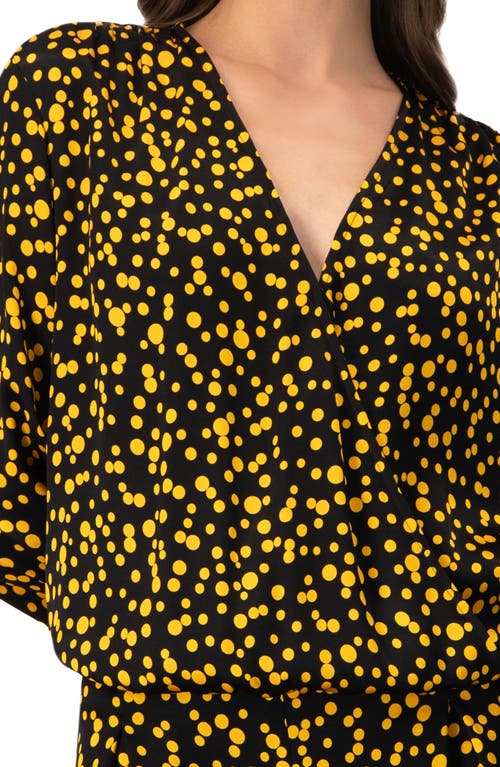 Ivonne Polka Dot Straight Blouse In Black