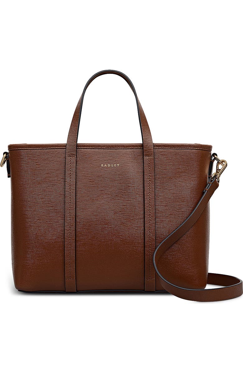 Radley Templeton Place Saffiano Leather Small Tote Bag, Main, color, Chocolate