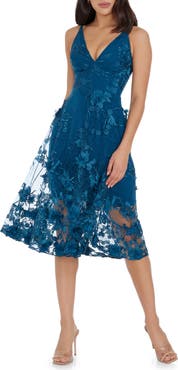 Dress the Population Audrey Embroidered Fit & Flare Dress